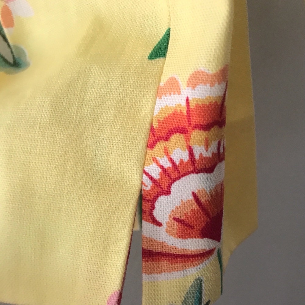 Vintage Judy Lee Cole Cropped Pants High Rise Size 4 Retro Yellow floral - Picture 3 of 4